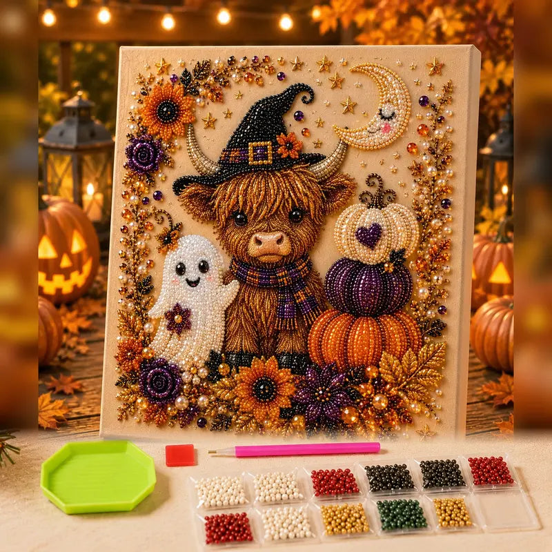 🔥 Last Day 49% OFF – 👻✨ Halloween Pearl Art DIY Kit – Turn Tiny Pearls into Spooky-Cute Magic