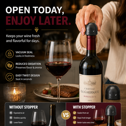 🍷 Premium Vacuum Wine Stopper – Keep Wine Fresh Longer with Airtight Seal