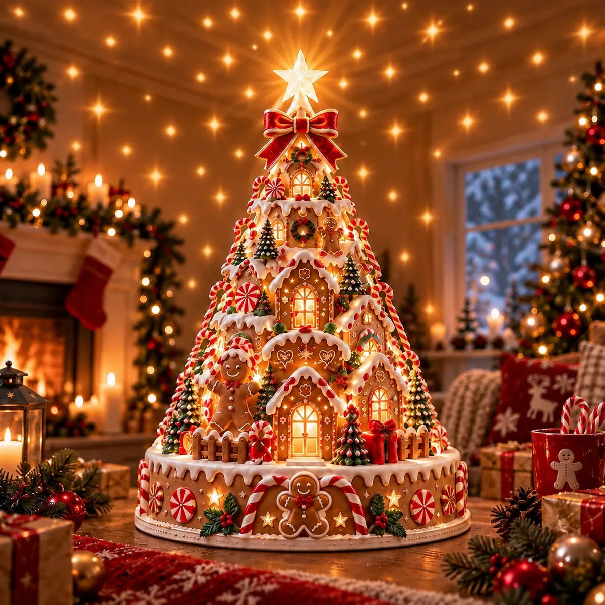🎄Christmas Village Projection Centerpiece – 4 Themed Villages