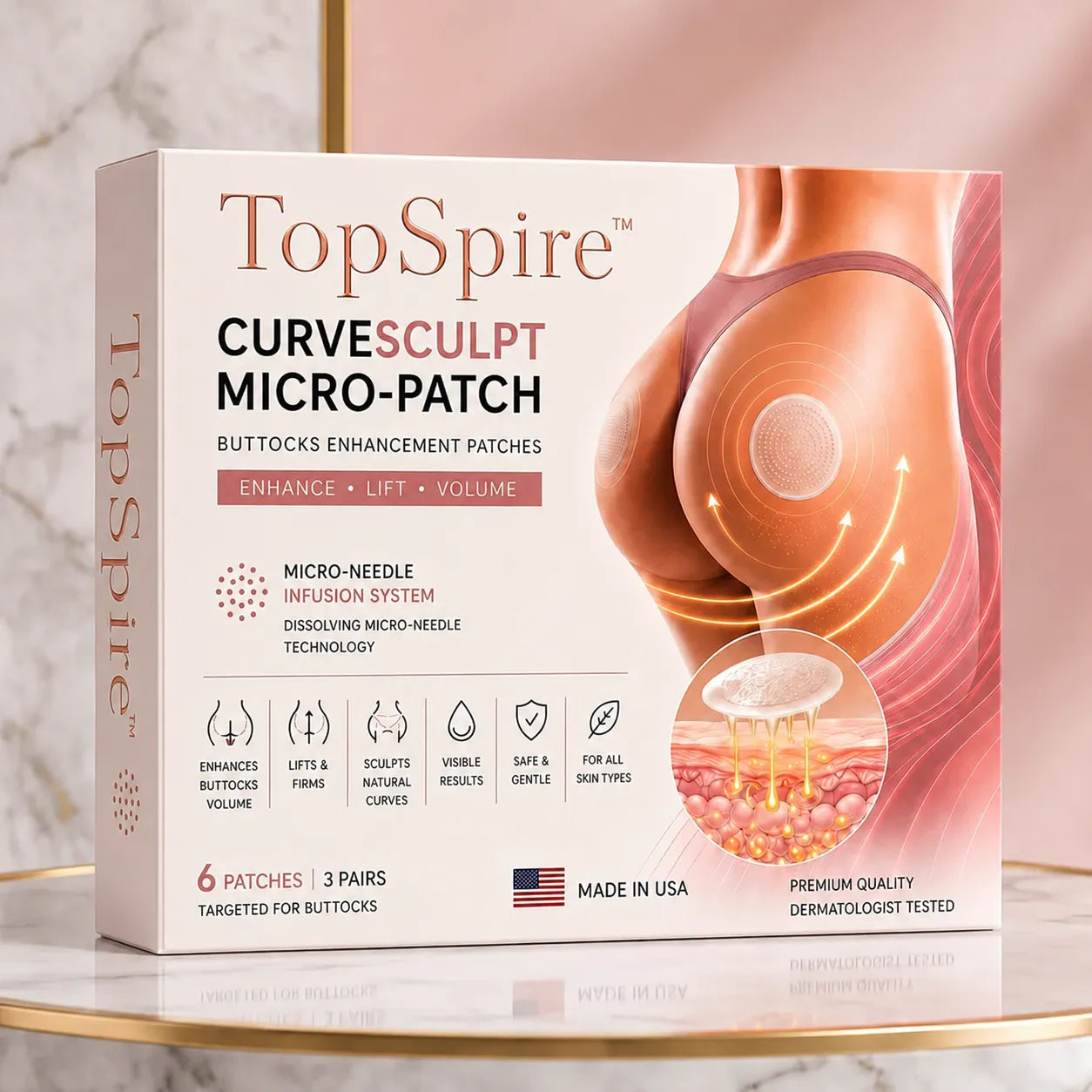 TopSpire™ CurveSculpt Micro-Patch ✦ Sculpt • Firm • Smooth Lower Body Curves ✦ Micro-Needle Infusion System