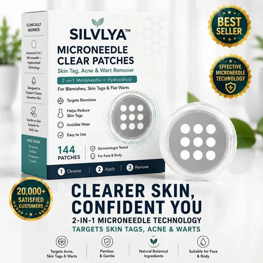 ✨2-in-1 Microneedle & Hydrocolloid Patch🍀| Removes Raised Moles, Acne, Flat Warts & Skin Tags | Helps Improve Wrinkles, Scars & Blemishes | Invisible Patches for Face & Body