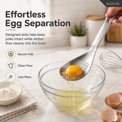 5-in-1 304 Stainless Steel Cooking Spoon, Egg Separator and Potato Masher, Use One Stainless Steel Spoon To Mash Potatoes, Separate Eggs, Stir Mixtures, Grate Foods