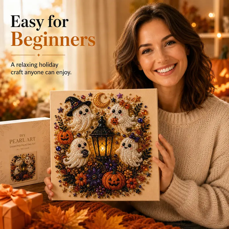 🔥 Last Day 49% OFF – 👻✨ Halloween Pearl Art DIY Kit – Turn Tiny Pearls into Spooky-Cute Magic