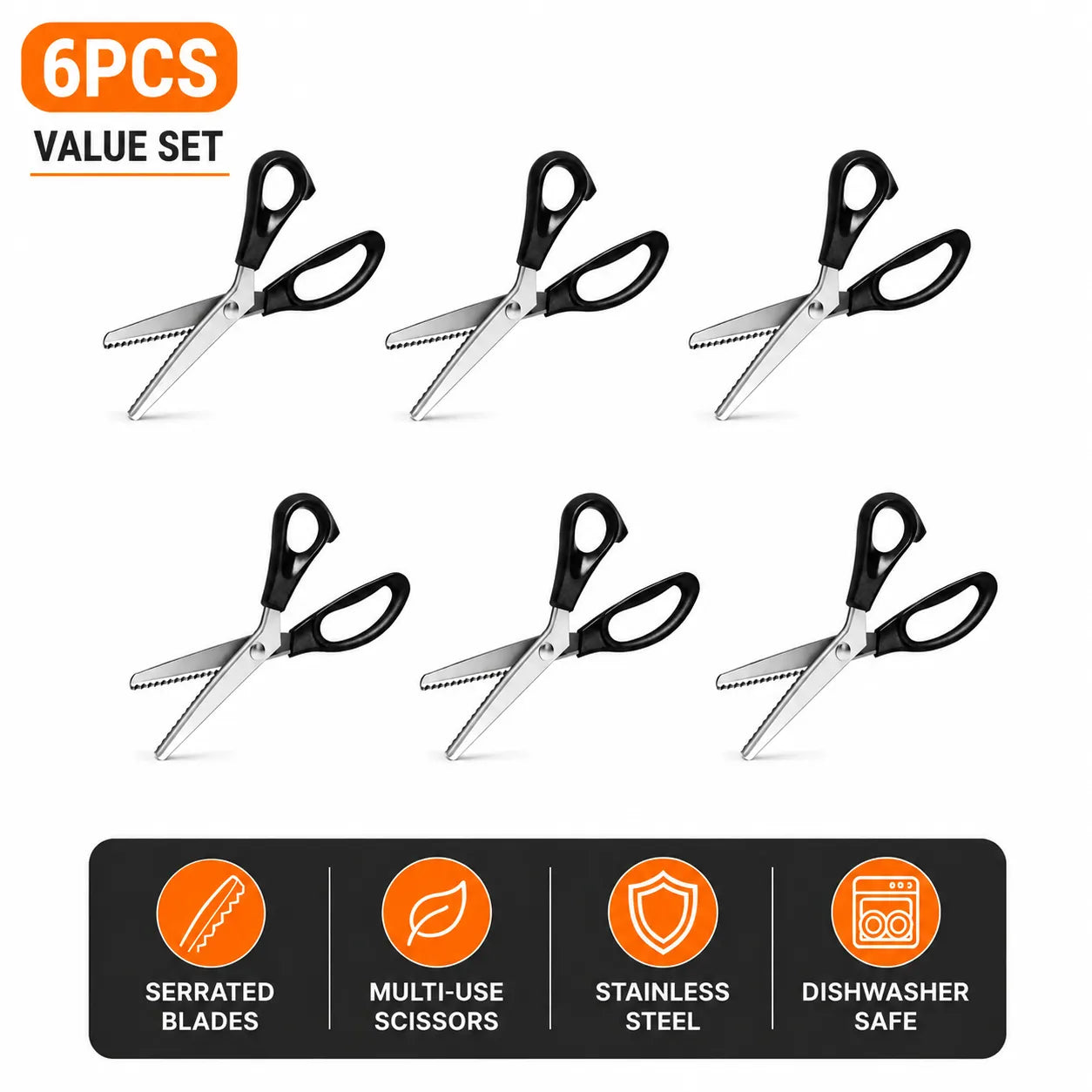 ✂️Professional Pinking Shears – Stainless Steel Zigzag Fabric Cutting Scissors✨🧵