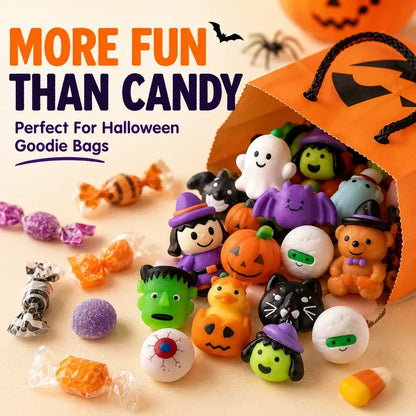🎃 100 PCS Halloween Mochi Squishy Toys – Cute Sensory Party Favors & Goodie Bag Fillers✨