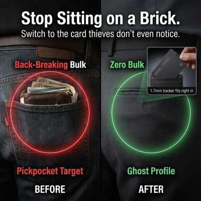 👉 Ultra-Thin Smart Tracker Card (iOS & Android) Everyone Sees a Black Card. It’s a Tracker.