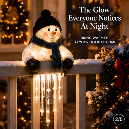 ⛄Snowman Icicle Light — Christmas Porch Decor with Warm Glow