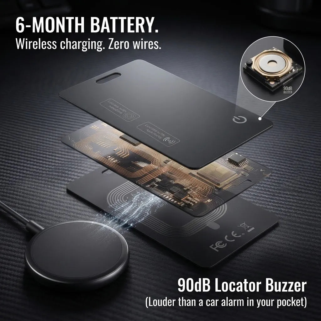 👉 Ultra-Thin Smart Tracker Card (iOS & Android) Everyone Sees a Black Card. It’s a Tracker.