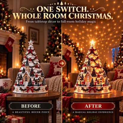 🎄Christmas Village Projection Centerpiece – 4 Themed Villages