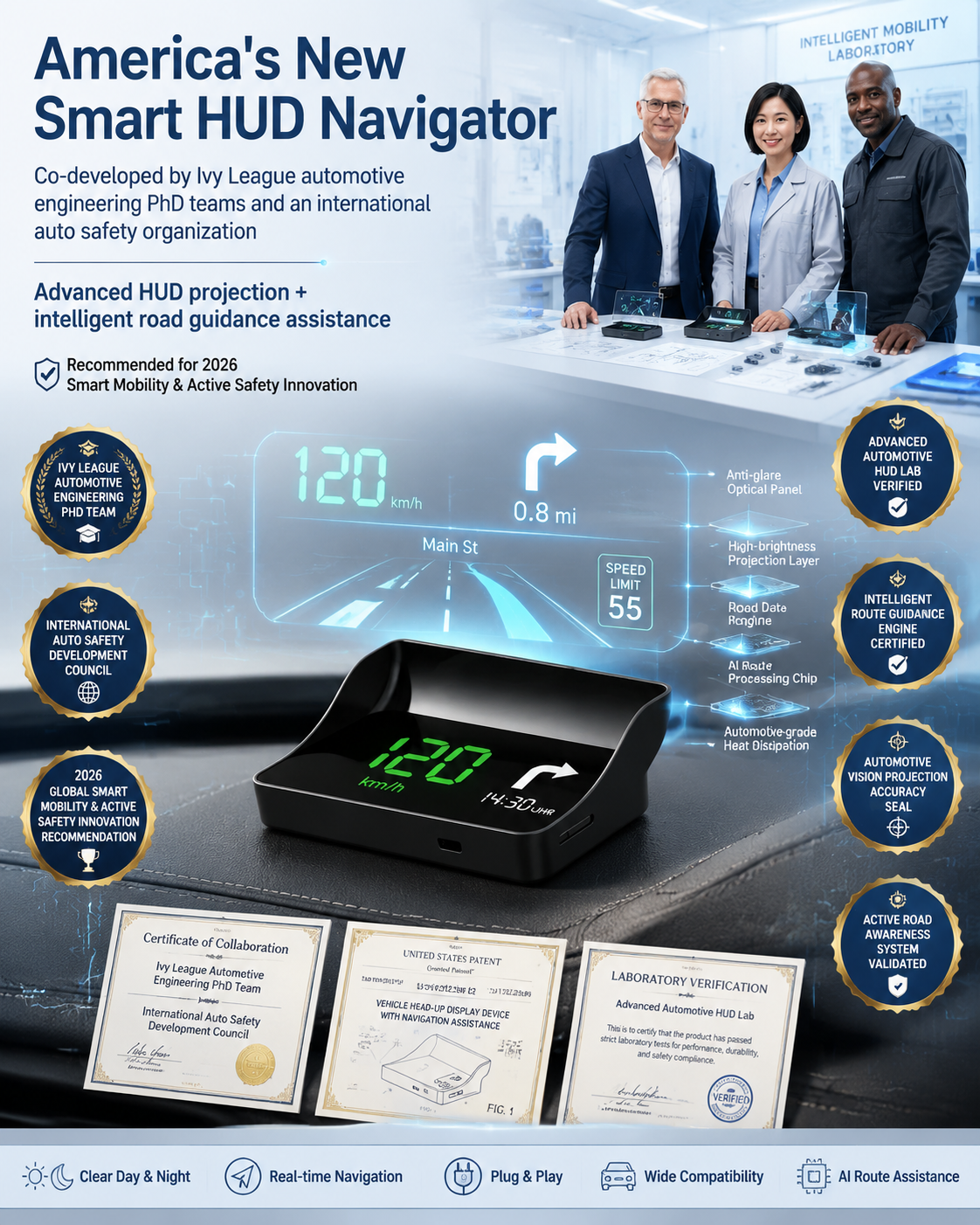 Head-Up Display (HUD) Car GPS Digital Speedometer
