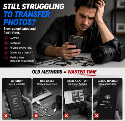 🔌5-in-1 SD Card Reader for iPhone & USB-C – Fast Photo & Video Transfer Adapter