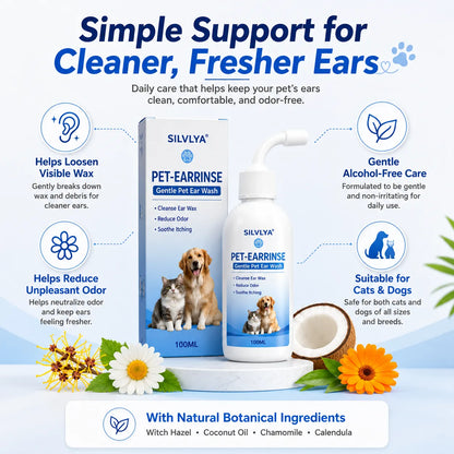 Gentle Pet Ear Wash | Odor-Free Cleaning for Dogs & Cats