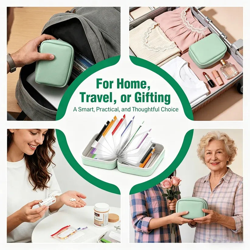 💊 A8 Waterproof Pill Pouch Set – Large Weekly Travel Medicine Organizer