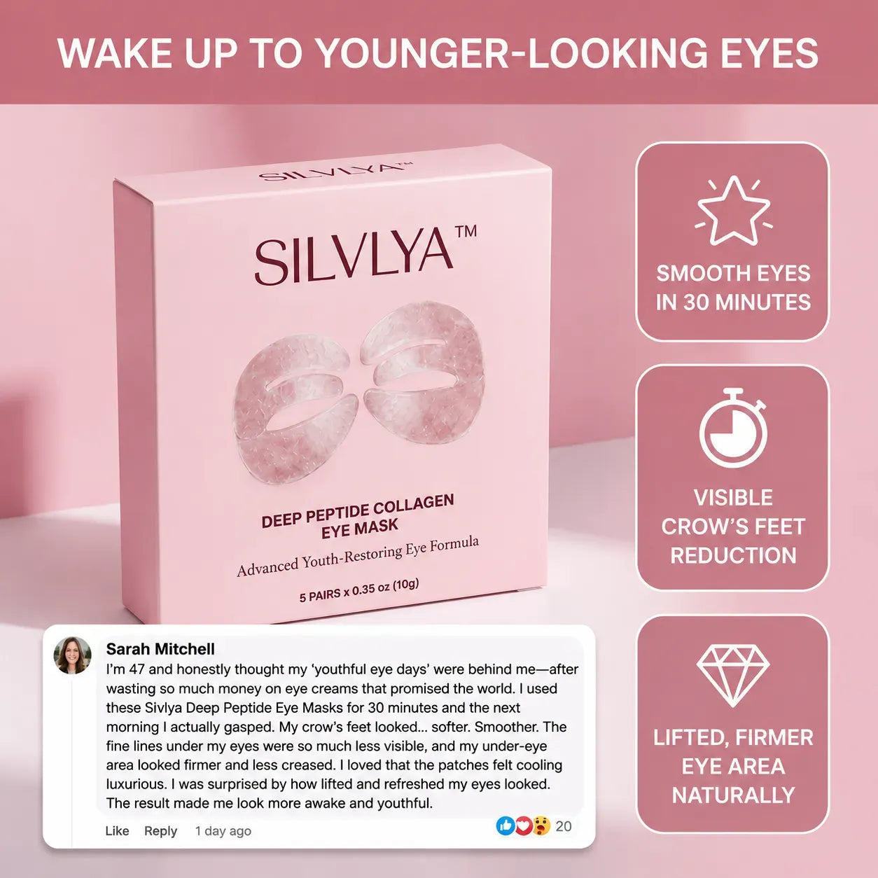 SILVLYA™ Deep Peptide Collagen Eye Mask