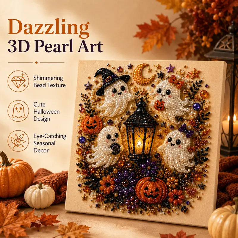 🔥 Last Day 49% OFF – 👻✨ Halloween Pearl Art DIY Kit – Turn Tiny Pearls into Spooky-Cute Magic