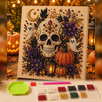 🔥 Last Day 49% OFF – 👻✨ Halloween Pearl Art DIY Kit – Turn Tiny Pearls into Spooky-Cute Magic
