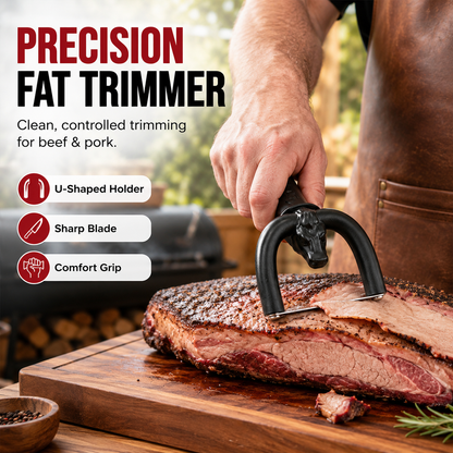🥩 2-in-1 Handheld Fat Trimmer & Pork, Portable Meat Fat Remover Tool, Easy Brisket Trimming BBQ Kitchen Gadget