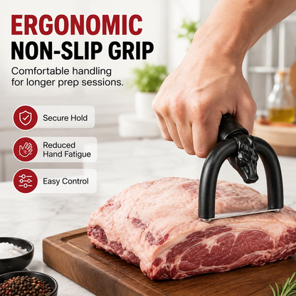 🥩 2-in-1 Handheld Fat Trimmer & Pork, Portable Meat Fat Remover Tool, Easy Brisket Trimming BBQ Kitchen Gadget