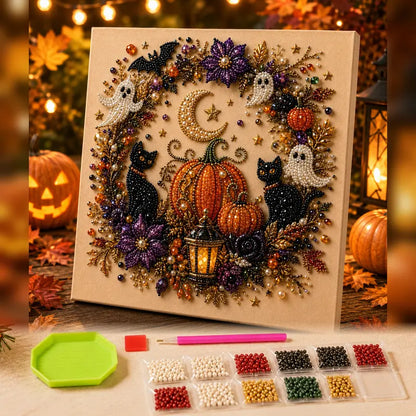 🔥 Last Day 49% OFF – 👻✨ Halloween Pearl Art DIY Kit – Turn Tiny Pearls into Spooky-Cute Magic