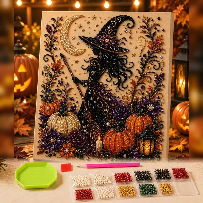 🔥 Last Day 49% OFF – 👻✨ Halloween Pearl Art DIY Kit – Turn Tiny Pearls into Spooky-Cute Magic