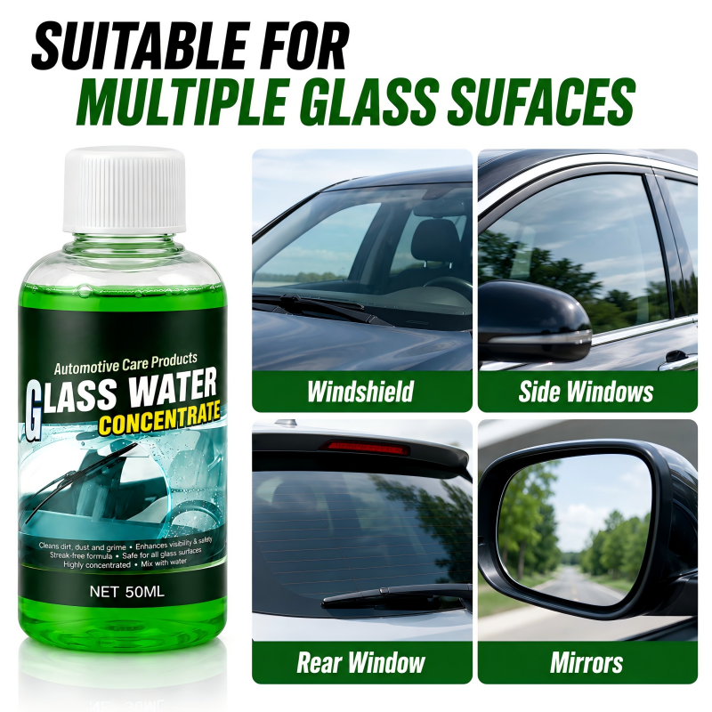 🥳2026 HOT SALE🥳💞50K+ SOLD! 💧✨ 50% OFF! Glass Concentrate – 10ml makes 1L, cuts bugs & grime, streak-free. 1 bottle = 50L. 🚗💪