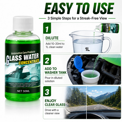 🥳2026 HOT SALE🥳💞50K+ SOLD! 💧✨ 50% OFF! Glass Concentrate – 10ml makes 1L, cuts bugs & grime, streak-free. 1 bottle = 50L. 🚗💪